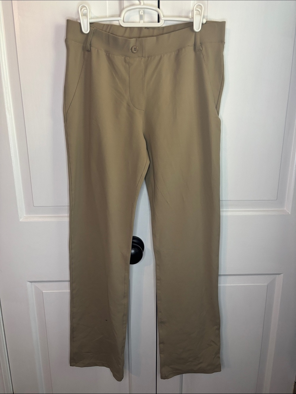Yogipace Women’s Khaki Stretch Straight-Leg Work Pants